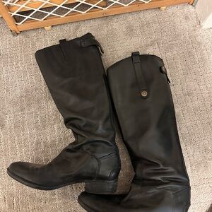 Black Riding Leather Boots